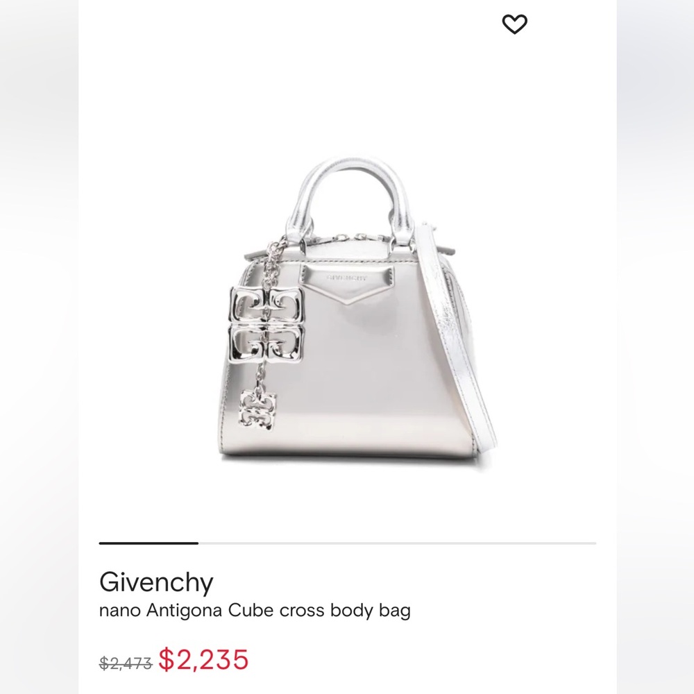 Givenchy Silver Antigona Nano Bag with Polished Hardware